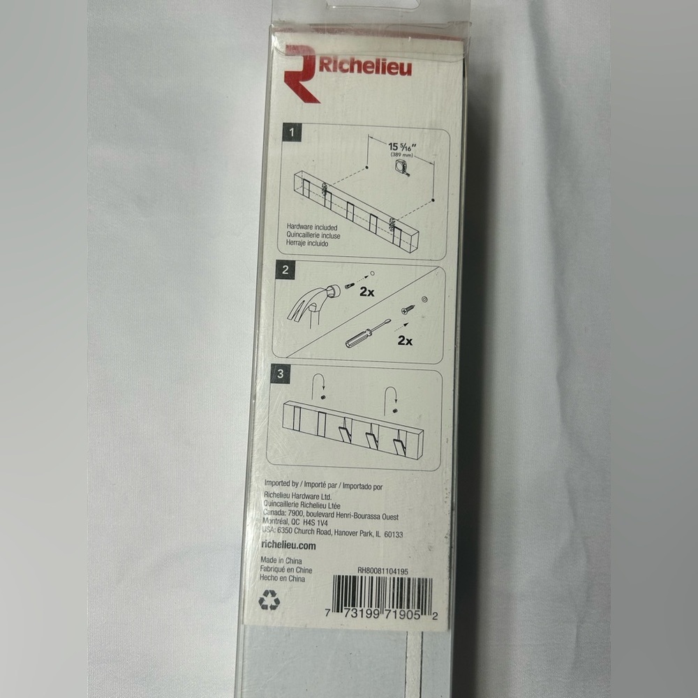 RICHELIEU Modern Hook Rack 2 For $30 - Picture 3 of 7